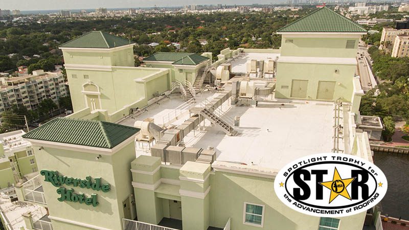 frsa-star-awards-top-low-slope-roofing-project-of-the-year-honors-advanced-roofing-inc-riverside-hotel-fort-lauderdale Riverside Hotel rooftop with HVAC systems