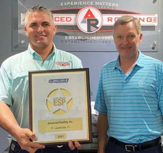 Carlisle-2020 Excellence in Single-Ply Award-Florida-Advanced-Roofing