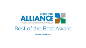 NRCA Roofing Alliance Best of the Best Awards Winner 2023 Terry Tilson Advanced Roofing