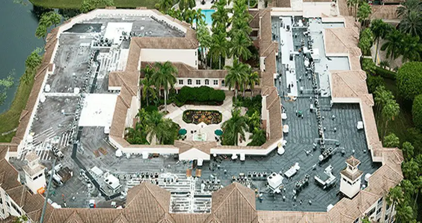 Devonshire a luxury resort with an ongoing roof renovation