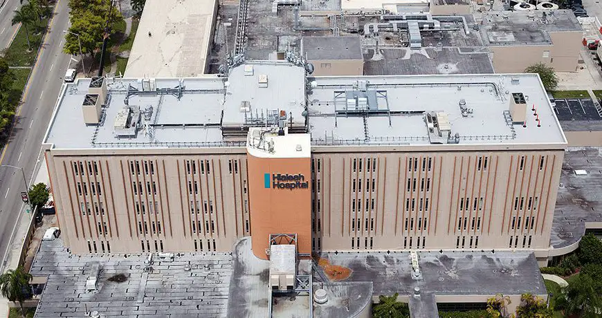 Hialeah Hospital building with white roof