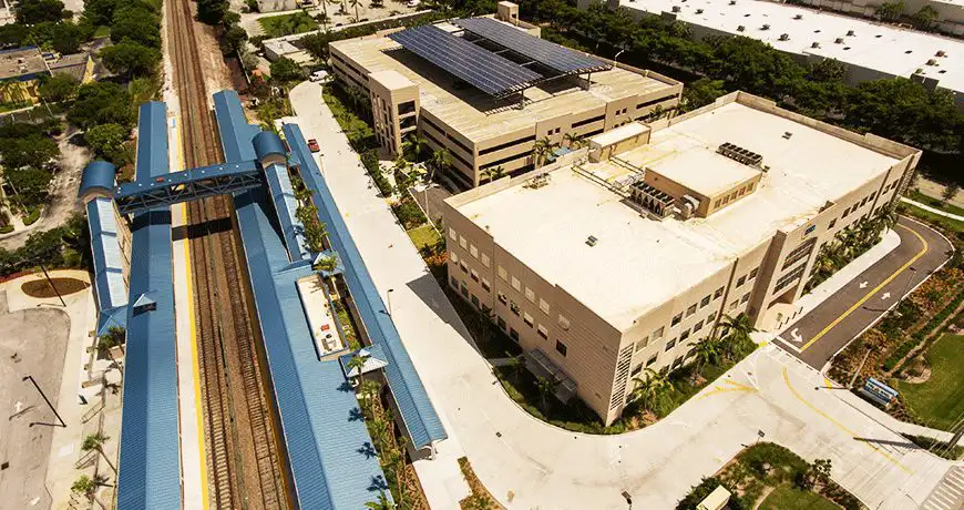 South-Florida-Radio-Transit buildings with solar panels in tampa